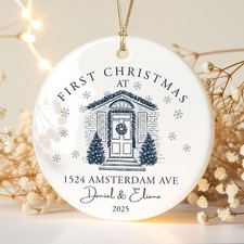 Custom New Home Ornament 2025, First Christmas New Home Ornament, New Home Or...