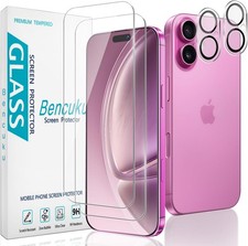 2PCS Tempered Glass Screen Protector Camera Lens Protector for iPhone 16 Plus