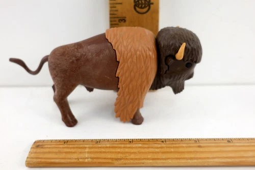 Vintage Playmobil Buffalo Bison Brown Plastic Animal Figure Western 1988