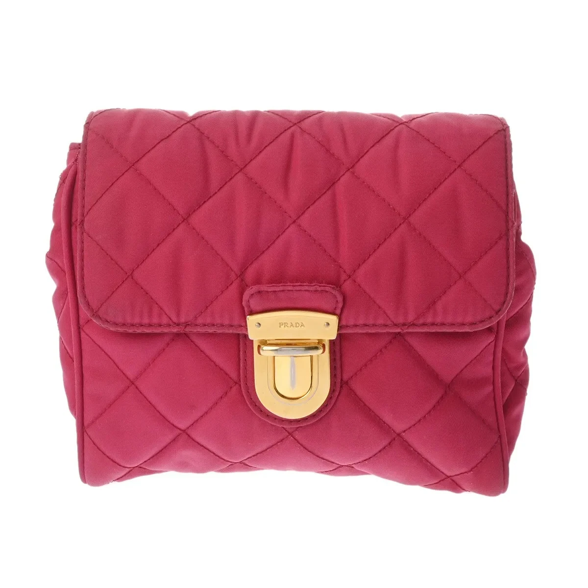 Prada — Prada Chain Shoulder 725548 Shoulder Bag Nylon Pink #WB3294