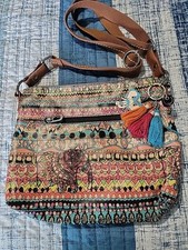 SAKROOTS Triple Zip Crossbody Bag Elephant One World Blue Multi Color The Sak