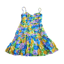Zara womens Sz S multicolor floral Spaghetti straps mini dress NWOT