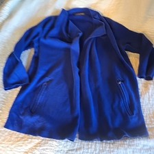 Kasper Medium Open Knit Mid weight Cardigan Blue.  Aa
