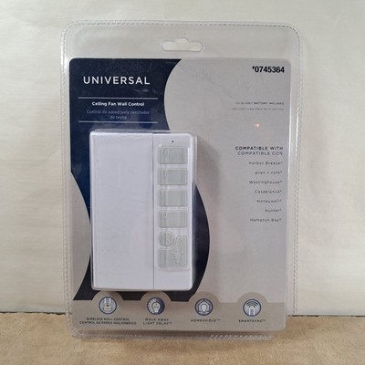 Universal Ceiling Fan Wall Control 3-Speed Full Range Light Dimming 0745364