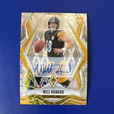 2025 Panini Phoenix Will Howard Silver Rookie Autograph #165 Steelers NFL Card. rookie card picture