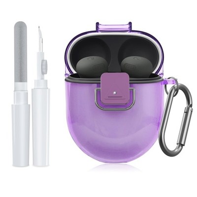 for Google Pixel Buds Pro 2 Case Cover with Lock Clip, Clear TPU