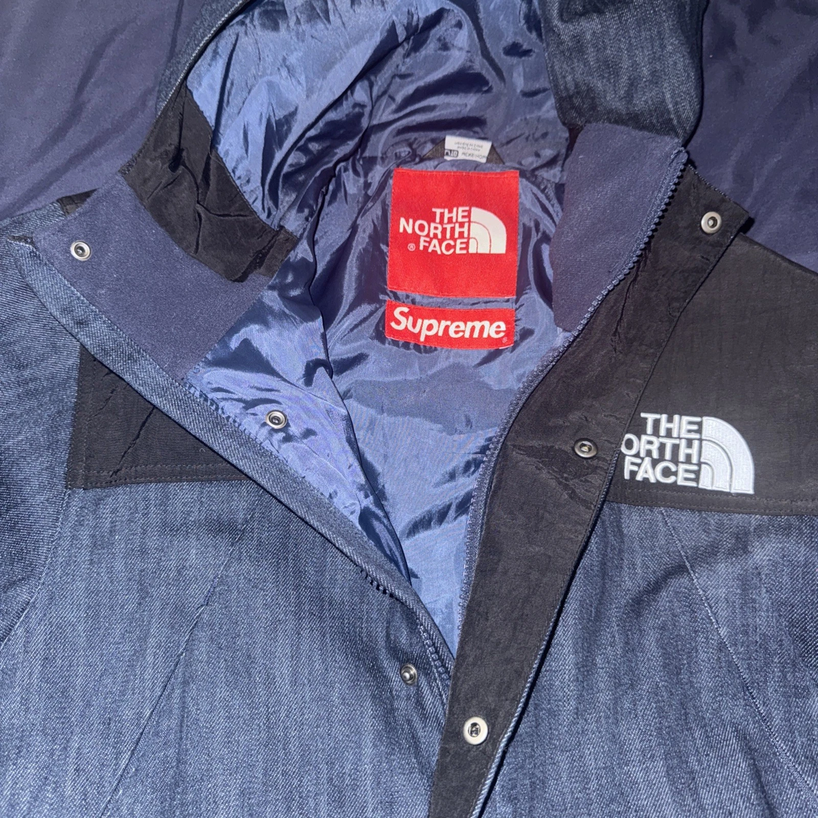 Veste à capuche Supreme The North Face Denim Dot Shot SS15