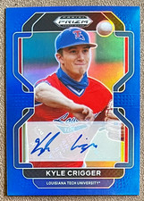 2022 Panini Prizm Draft Picks Blue Autograph #202 Kyle Crigger /99 LA Tech SP RC