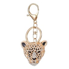 Leopard Bag Pendant, Gold Leopard Purse Charms, 1.77 1.77 Inch Crystal Cheetah