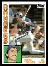 1984 Topps Wayne Tolleson #557 Texas Rangers MLB Baseball Base Set