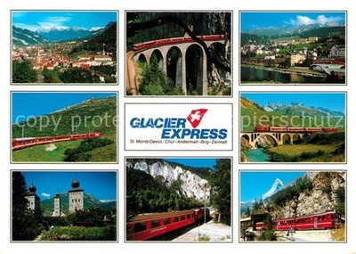 Railway Glacier Express St. Moritz Davos Chur Andermatt Brig Zermatt 