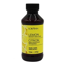 LorAnn Lemon Bakery Emulsion 4oz Tangy Citrus Flavor Gluten-Free Keto-Friendly E