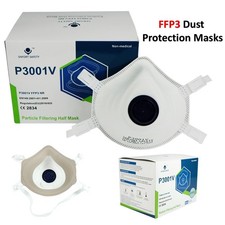 Professional FFP3 NR Valved Dust Masks High Protection Construction Safety UK