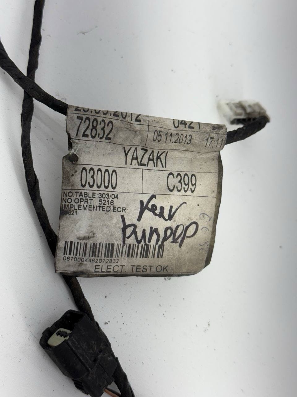 2014 - 2016 MASERATI GHIBLI REAR BUMPER PARKING SENSOR WIRE WIRING HARNESS 420