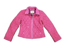 Gap Kids Girl Pink Quilted Plaid Lined Zip Barn Jacket Coat Sz L 10