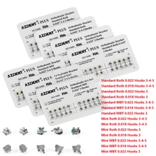 AZDENT PLUS Dental Ortho Brackets Braces Mini Standard Roth/MBT 022/018 HK 345