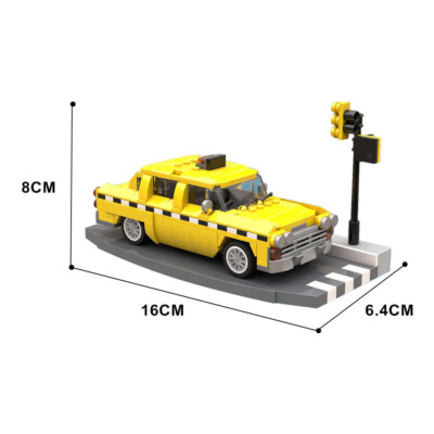 ZITIANYOUBUILD Yellow Taxi with Base 404 Pieces for 18 Years and Up Gift