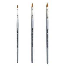 AS-27 Golden Taklon Synthetic Cat's Tongue Brush Set 3 pcs