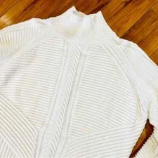 Banana Republic thick granny sweater coastal cottage core large baggy ivory