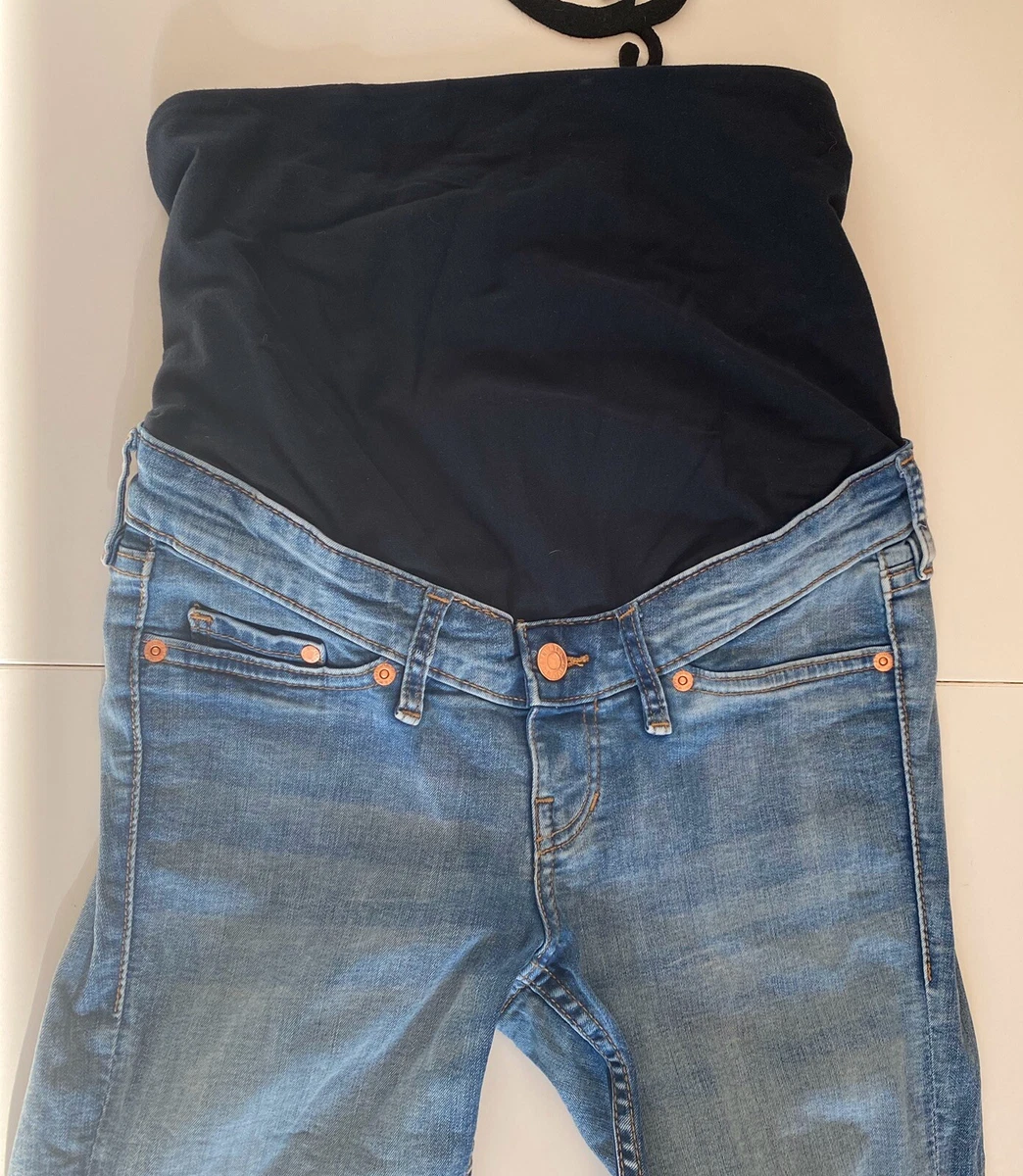 H M Mama skinny High Rib Jeans 34 Blau stretch eBay