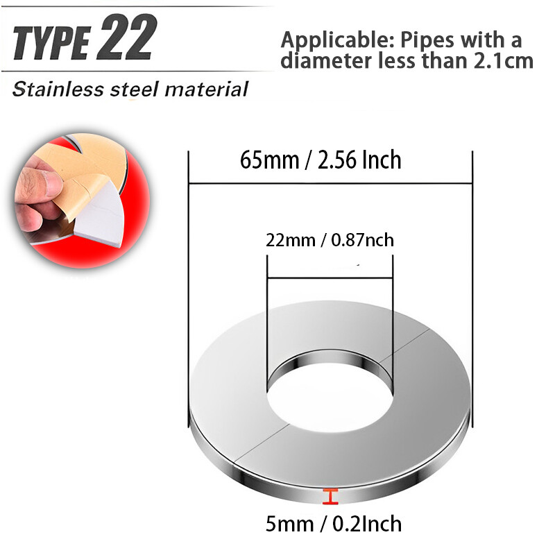 Stainless Steel Water Pipe Decorative Cover for Bathroom Wall Hole