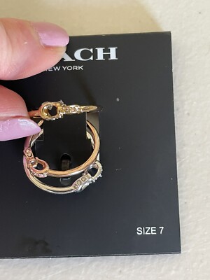 COACH ゴールドトーンリング3点セット箱付き COACH 【並行輸入品】コーチ リング 指輪 レディース シルバー