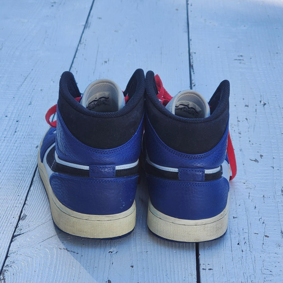 Nike Air Jordan 1 Mid SE Deep Royal Blue Red Men's Shoes US 10 852542