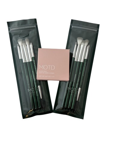 MOTD COSMETICS BLUSH DUO Modern Mauve & Brushes (2 Pack) New Makeup