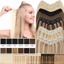 CLEARANCE Real Remy Clip in Human Hair Extensions One Piece U Shape Weft Blonde