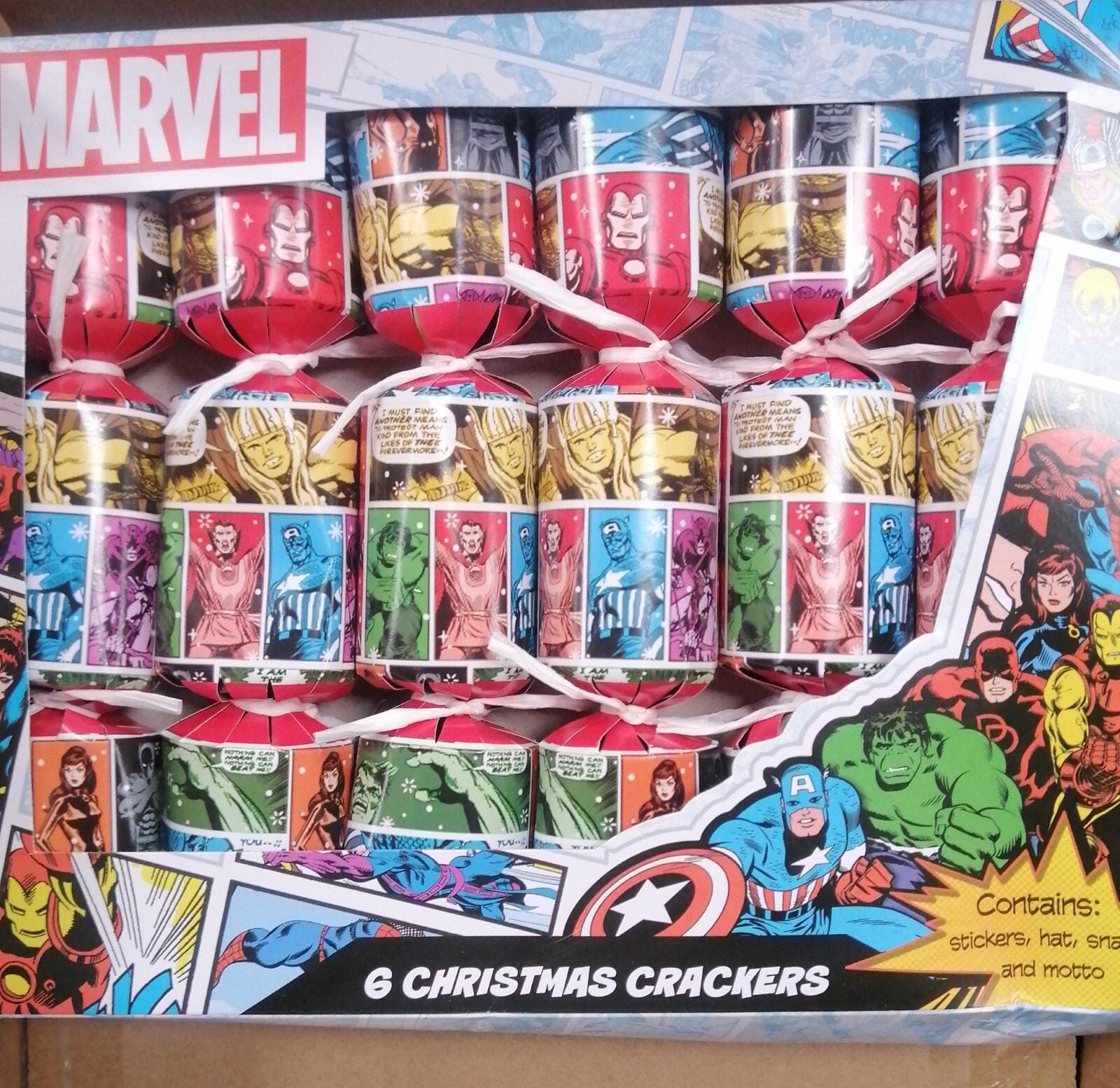 Marvel Christmas Crackers Pack Of 6 Decoration Xmas Mini Crackers 6