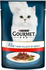Image of Gourmet Perle Cat Food Mini Fillets Beef in Gravy 26 x 85g (Price Marked) Adult