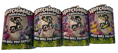 4 Hatchimals Surprise : PEACAT  Zuffin Giraven Puppadee Twins EGG HUNT EASTER