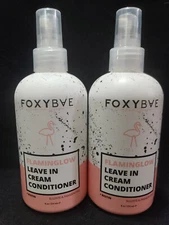 ❤Best $ Lot 2x❤ FoxyBae FLAMINGLOW LEAVE IN CREAM CONDITIONER BIOTIN 236ml 8oz❤