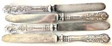 Whiting Old King Sterling Silver Knives 4pcs Table Knife 8.5" Long