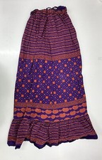 Unbranded Womens Skirt Size Unknown Purple Orange Maxi Elastic Waisted Vintage