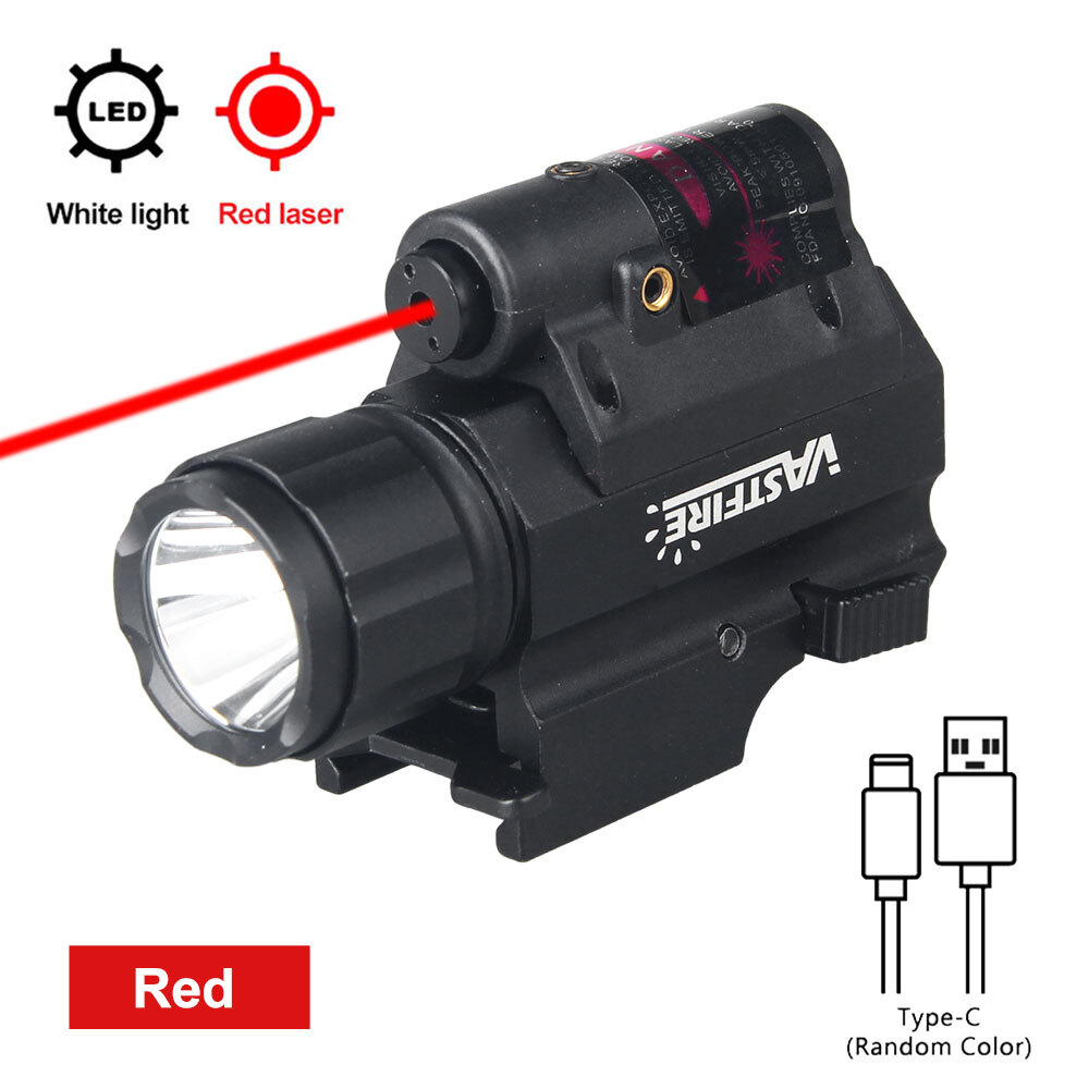 800 Lumen Red Laser   Light Flashlight Combo Rail For Glock 17/19/20/22