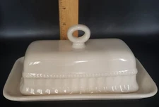 HOME ivory heavy butter dish