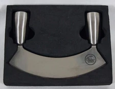 THE PALM RESTAURANT STAINLESS-STEEL DOUBLE-HANDLED HERB / SALAD CHOPPER 5" TALL