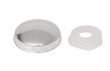 CHROME PLASTIC DOME SCREW COVER CAP SMALL 2 PIECE CLICK ON - PLASTIDOME CAPS