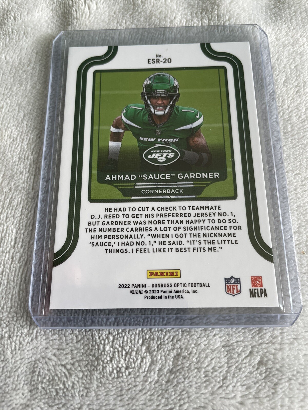 2022 Panini Donruss Optic Ahmad “Sauce” Gardner Elite Series Rookies 