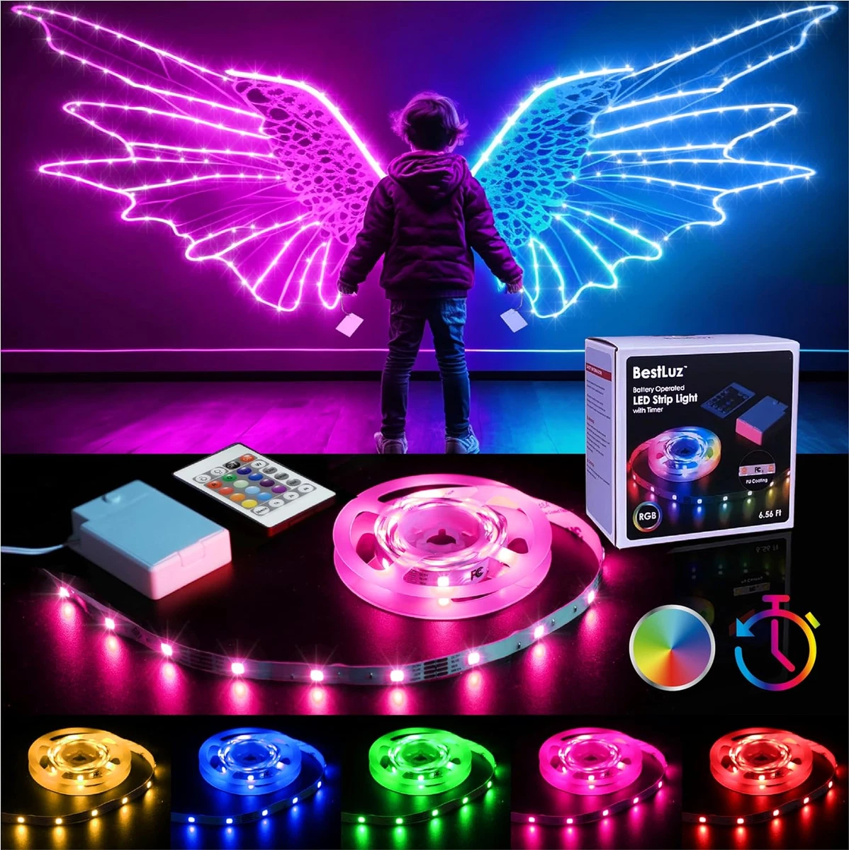 Battery powered sale led light strips