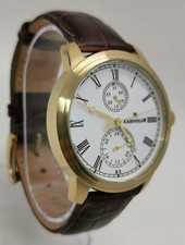 Vtg Thomas Earnshaw Cornwall 24hr Date Gold Tone 41mm Gents Quartz Wrist Watch