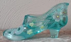 Fenton Art Glass Teal Hand Painted Slipper Shoe - Original Signed E Baumgard