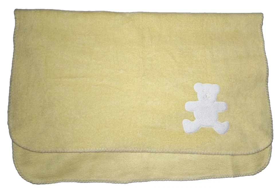 Blankets & Beyond Yellow Fleece White Teddy Bear Baby Security Lovey Solid htf - Image 2 of 3