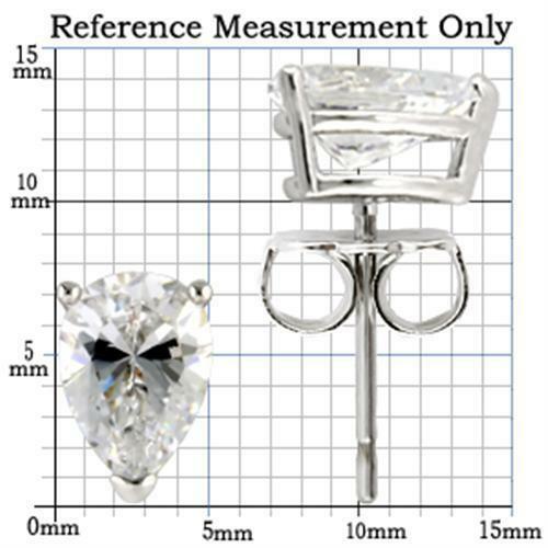 0W164 - Rhodium 925 Sterling Silver Earrings with AAA Grade CZ in Clear - Bild 2 von 2