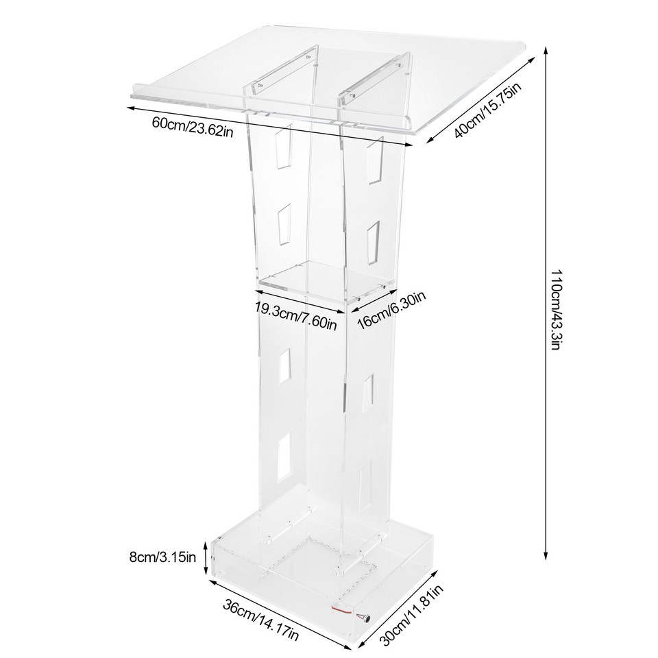 LED Acrylic Clear Christian Lucite Church Pulpit Lectern Trinity Podium