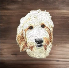 Golden doodle Dog Patch Portrait Embroidered Cut out Iron on Sew on