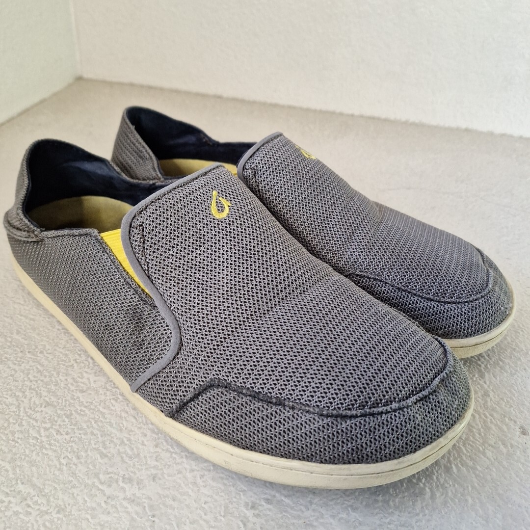OluKai Shoes Mens 9.5 Nohea Mesh Grey Loafers Casual Fishing  display picture 2