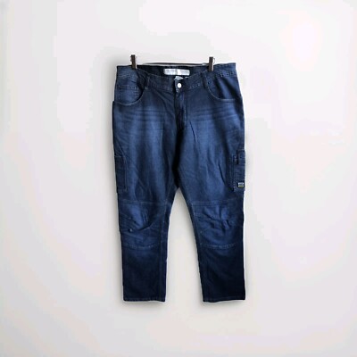 VINTAGE Y2K Rocawear Jeans Mens 38 Blue Denim Dark Streetwear Tricorp 38x32