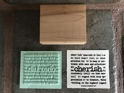 Stampin' Up! Cherish Dictionary Definition Wood Mounted Rubber Stamp